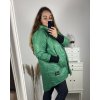 Bunda  s kapucí dámská nadrozměr (3XL/4XL ONE SIZE) ITALSKÁ MÓDA IM423683/DUR (Velikost 3XL/4XL, Barva zelená)