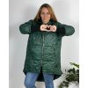 Bunda  s kapucí dámská nadrozměr (3XL/4XL ONE SIZE) ITALSKÁ MÓDA IM423683/DUR (Velikost 3XL/4XL, Barva zelená)
