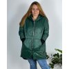 Bunda  s kapucí dámská nadrozměr (3XL/4XL ONE SIZE) ITALSKÁ MÓDA IM423683/DUR (Velikost 3XL/4XL, Barva zelená)