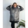 Bunda  s kapucí dámská nadrozměr (3XL/4XL ONE SIZE) ITALSKÁ MÓDA IM423683/DUR (Velikost 3XL/4XL, Barva zelená)