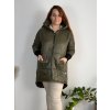 Bunda  s kapucí dámská nadrozměr (3XL/4XL ONE SIZE) ITALSKÁ MÓDA IM423683/DUR (Velikost 3XL/4XL, Barva zelená)