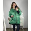 Bunda  s kapucí dámská nadrozměr (3XL/4XL ONE SIZE) ITALSKÁ MÓDA IM423683/DUR (Velikost 3XL/4XL, Barva zelená)