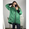 Bunda  s kapucí dámská nadrozměr (3XL/4XL ONE SIZE) ITALSKÁ MÓDA IM423683/DUR (Velikost 3XL/4XL, Barva zelená)