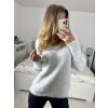 Svetr oversize pletený dámský nadrozměr (S/M/LXL/2XL ONE SIZE) ITALSKá MODA  IMC23478/DU (Velikost XL/2XL, Barva Černá)