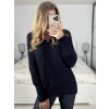 Svetr oversize pletený dámský nadrozměr (S/M/LXL/2XL ONE SIZE) ITALSKá MODA  IMC23478/DU (Velikost XL/2XL, Barva Černá)