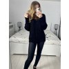 Svetr oversize pletený dámský nadrozměr (S/M/LXL/2XL ONE SIZE) ITALSKá MODA  IMC23478/DU (Velikost XL/2XL, Barva Černá)