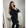 Šaty teplé dlouhý rukáv dámské nadrozměr (3XL/4XL ONE SIZE) ITALSKÁ MÓDA IM423766/DU (Velikost 3XL/4XL, Barva Černá)