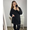 Šaty teplé dlouhý rukáv dámské nadrozměr (3XL/4XL ONE SIZE) ITALSKÁ MÓDA IM423766/DU (Velikost 3XL/4XL, Barva Černá)