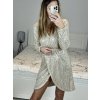 Šaty elegantní třpytivé s flitry dlouhý rukáv dámské (S/M ONE SIZE) ITALSKÁ MÓDA IMWGB234056/DUR (Velikost S/M/L, Barva Černá)