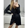 Šaty elegantní třpytivé s flitry dlouhý rukáv dámské (S/M ONE SIZE) ITALSKÁ MÓDA IMWGB234056/DUR (Velikost S/M/L, Barva Černá)