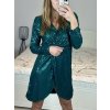 Šaty elegantní třpytivé s flitry dlouhý rukáv dámské (S/M ONE SIZE) ITALSKÁ MÓDA IMWGB234056/DUR (Velikost S/M/L, Barva Černá)