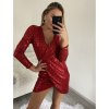 Šaty elegantní třpytivé s flitry dlouhý rukáv dámské (S/M ONE SIZE) ITALSKÁ MÓDA IMWGB234056/DUR (Velikost S/M/L, Barva Černá)