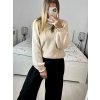 Svetr pletený dlouhý rukáv dámský (S/M ONE SIZE) ITALSKÁ MÓDA IMM233299/DU (Velikost S/M/L, Barva béžová)