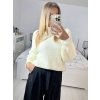 Svetr pletený dlouhý rukáv dámský (S/M ONE SIZE) ITALSKÁ MÓDA IMM233299/DU (Velikost S/M/L, Barva béžová)