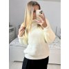 Svetr pletený dlouhý rukáv dámský (S/M ONE SIZE) ITALSKÁ MÓDA IMM233299/DU (Velikost S/M/L, Barva béžová)