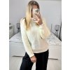 Svetr pletený dlouhý rukáv dámský (S/M ONE SIZE) ITALSKÁ MÓDA IMM233299/DU (Velikost S/M/L, Barva béžová)