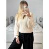 Svetr pletený dlouhý rukáv dámský (S/M ONE SIZE) ITALSKÁ MÓDA IMM233299/DU (Velikost S/M/L, Barva béžová)