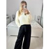 Svetr pletený dlouhý rukáv dámský (S/M ONE SIZE) ITALSKÁ MÓDA IMM233299/DU (Velikost S/M/L, Barva béžová)