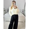 Svetr pletený dlouhý rukáv dámský (S/M ONE SIZE) ITALSKÁ MÓDA IMM233299/DU (Velikost S/M/L, Barva béžová)