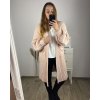 Cardigan dlouhý rukáv dámský nadrozměr (3XL/4XLONE SIZE) ITALSKÁ MÓDA IM423ETNA/DU (Velikost 3XL/4XL, Barva růžová středně)