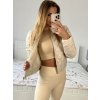 Bunda bomberka podzimní dámská (S/M ONE SIZE) ITALSKÁ MÓDA IMWAA233809/DU (Velikost S/M/L, Barva béžová)