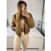 Bunda bomberka podzimní dámská (S/M ONE SIZE) ITALSKÁ MÓDA IMWAA233809/DU (Velikost S/M/L, Barva béžová)