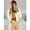 Bunda bomberka podzimní dámská (S/M ONE SIZE) ITALSKÁ MÓDA IMWAA233809/DU (Velikost S/M/L, Barva béžová)