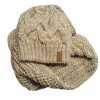 Souprava čepice a nákrčník zimní dámská (ONE SIZE) POLSKÁ VÝROBA  VELIO PVF22-34.08/DR (Velikost ONE SIZE, Barva tmavě béžová)