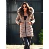 Kabát zimní s kapucí dámský (S-2XL) MFFASHION IMMF22M688-A (Velikost S, Barva béžová)