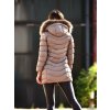 Kabát zimní s kapucí dámský (S-2XL) MFFASHION IMMF22M688-A (Velikost S, Barva béžová)