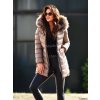 Kabát zimní s kapucí dámský (S-2XL) MFFASHION IMMF22M688-A (Velikost S, Barva béžová)