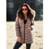 Kabát zimní s kapucí dámský (S-2XL) MFFASHION IMMF22M688-A (Velikost S, Barva béžová)