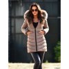 Kabát zimní s kapucí dámský (S-2XL) MFFASHION IMMF22M688-A (Velikost S, Barva béžová)