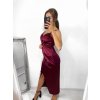 Šaty elegantní saténové  společenské na ramínka dámské (L/XL ONE SIZE) ITALSKÁ MÓDA IMS23KLARA/DU (Velikost L/XL, Barva Černá)