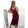 Šaty elegantní saténové  společenské na ramínka dámské (L/XL ONE SIZE) ITALSKÁ MÓDA IMS23KLARA/DU (Velikost L/XL, Barva Černá)