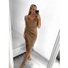 Šaty elegantní saténové  společenské na ramínka dámské (L/XL ONE SIZE) ITALSKÁ MÓDA IMS23KLARA/DU (Velikost L/XL, Barva Černá)