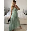 Šaty dlouhé společenské na ramínka dámské (S/M ONE SIZE) ITALSKÁ MÓDA IMPSH2380156/DUR (Velikost S/M/L, Barva béžová)