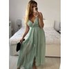 Šaty dlouhé společenské na ramínka dámské (S/M ONE SIZE) ITALSKÁ MÓDA IMPSH2380156/DUR (Velikost S/M/L, Barva béžová)