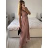 Šaty dlouhé společenské na ramínka dámské (S/M ONE SIZE) ITALSKÁ MÓDA IMPSH2380156/DUR (Velikost S/M/L, Barva béžová)