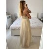 Šaty dlouhé společenské na ramínka dámské (S/M ONE SIZE) ITALSKÁ MÓDA IMPSH2380156/DUR (Velikost S/M/L, Barva béžová)