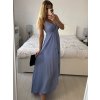 Šaty dlouhé společenské na ramínka dámské (S/M ONE SIZE) ITALSKÁ MÓDA IMPSH2380156/DUR (Velikost S/M/L, Barva béžová)