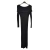 Šaty dlouhé úpletové carmen dlouhý rukáv dámské (S/M ONE SIZE) ITALSKÁ MÓDA IMPGM238825/DR (Velikost S/M/L, Barva hnědá camel)