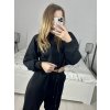 Souprava tepláky dlouhé a mikina s kapucí dlouhý rukáv dámská (S/M ONE SIZE) ITALSKÁ MÓDA IMPLP2373404020/DU (Velikost S/M/L, Barva Černá)