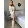 Šaty se svetrem bez rukávu dámské (S/M ONE SIZE) ITALSKÁ MÓDA IMWAE234284/DUR (Velikost S/M/L, Barva béžová)