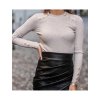 Svetr dlouhý rukáv dámský (S/M ONE SIZE) ITALSKÁ MÓDA IMPBB23ZS2088/DUR (Velikost S/M/L, Barva béžová)