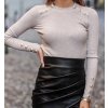 Svetr dlouhý rukáv dámský (S/M ONE SIZE) ITALSKÁ MÓDA IMPBB23ZS2088/DUR (Velikost S/M/L, Barva béžová)