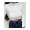 Croptop dlouhý rukáv dámský (S/M ONE SIZE) ITALSKÁ MÓDA IMPBB23Z5276 (Velikost S/M/L, Barva béžová)