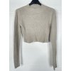 Croptop dlouhý rukáv dámský (S/M ONE SIZE) ITALSKÁ MÓDA IMPBB23Z5276 (Velikost S/M/L, Barva béžová)
