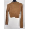 Croptop dlouhý rukáv dámský (S/M ONE SIZE) ITALSKÁ MÓDA IMPBB23Z5276 (Velikost S/M/L, Barva béžová)