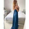 Šaty společenské carmen dlouhé na ramínka dámské (S/M ONE SIZE) ITALSKÁ MÓDA IMPBB23B23687/DUR (Velikost S/M/L, Barva Černá)